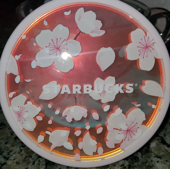 Starbucks Korea 22 Cherry Blossom Acrylic coaster w/ Aurora effect - Picture 4 of 6